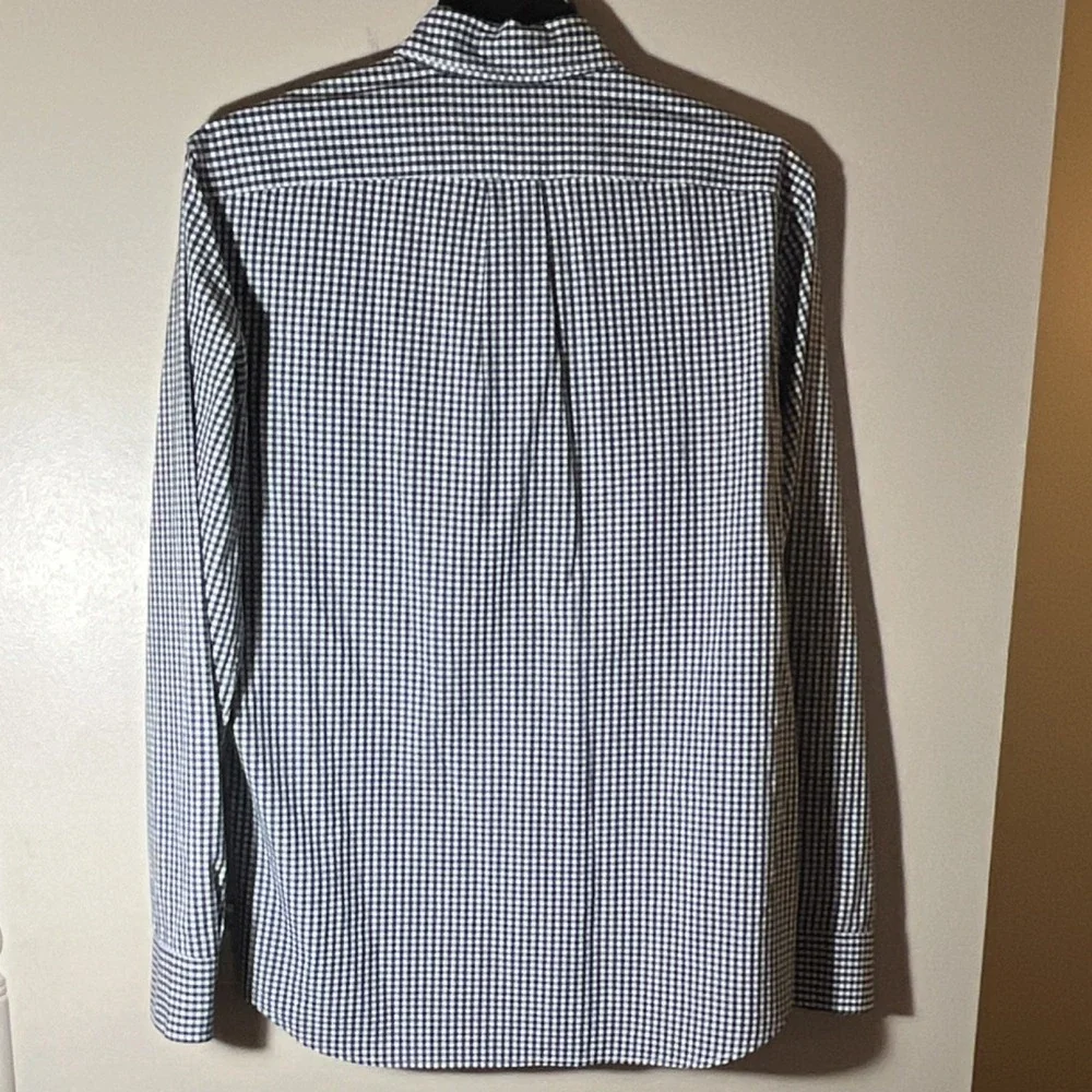 J.Crew Slim‎ Fit Button-Down Shirt Men's M Blue White Check Cotton Long Sleeve